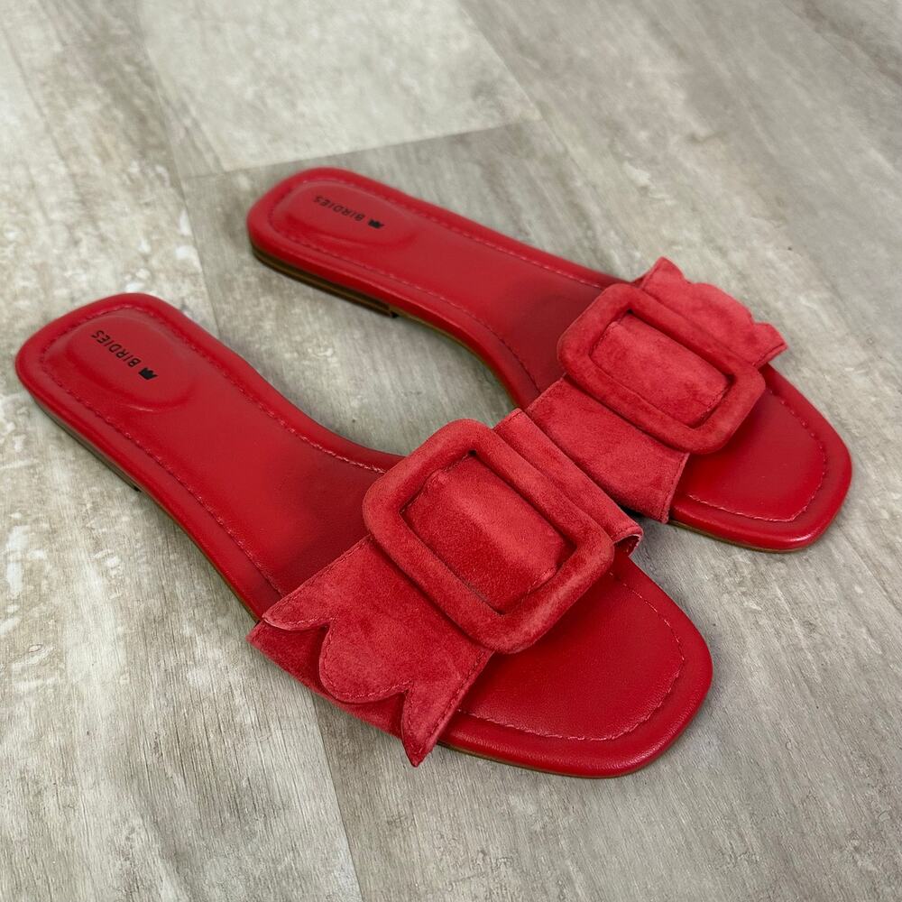 Birdies Kiwi Sandal in Tomato Suede size 8.5